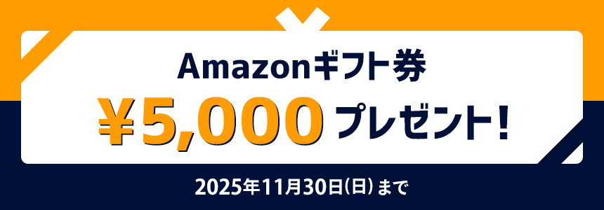 Amazonギフト券5,000円分プレゼント 2024年11月30日（土）まで